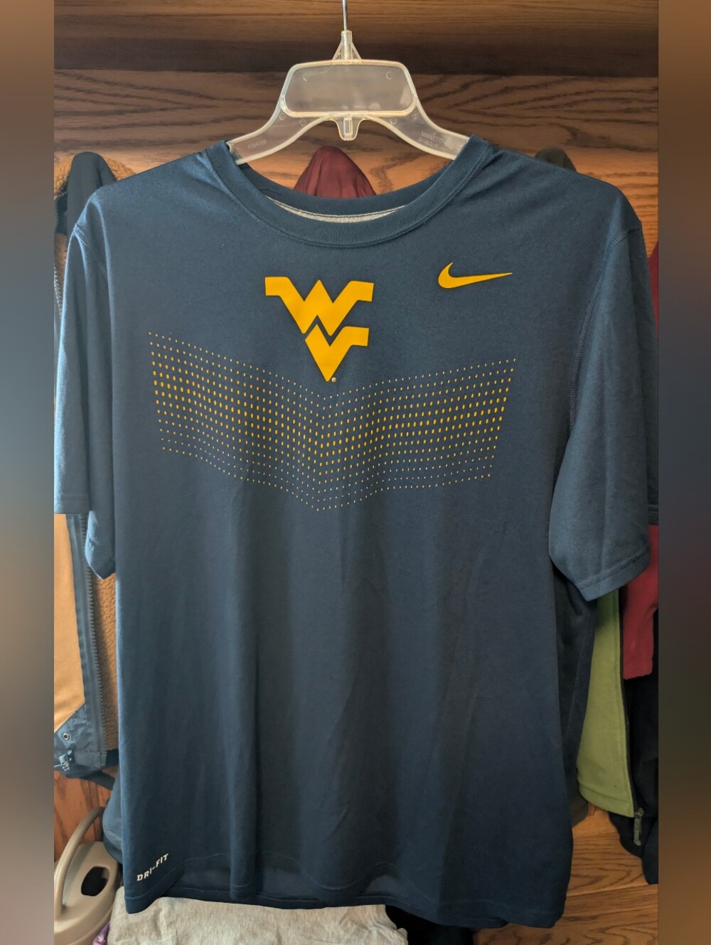 Nike Navy Short-Sleeve Dri-FIT Tee with Gold WV Logo